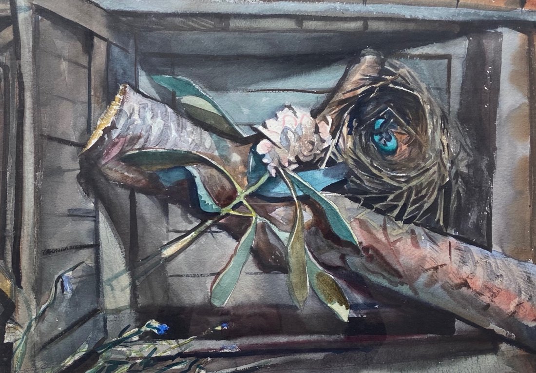 FRANK STANLEY HERRING (1894-1966, Georgia ) Watercolor: 27 x 19 in. (sight), 41 x 33 in. (framed).