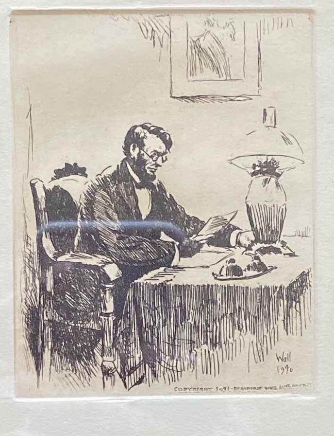 BERNHARDT WALL, Etching OF President Abraham Lincoln (1 of 4)