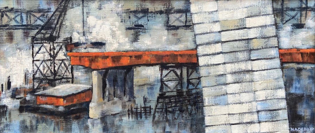 Modernist Industrial Construction Of Bridge, Signed (1 of 5)