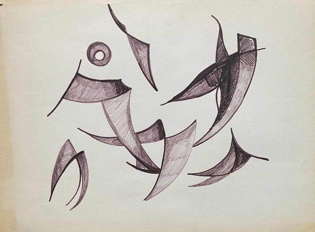 SACHA KOLIN (1911-191, New York) Minimalist Abstract: Marker on paper 20 x 15 in. The following biographical information, submitted by Adam Tamsky, has been excerpted from the website for the artist created by Lisa Thaler with her express permission. Lis