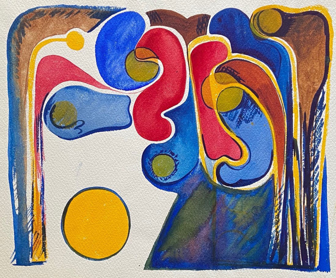 SACHA KOLIN (1911-191, New York) Abstract: Watercolor on paper 18 x 15 in. The following biographical information, submitted by Adam Tamsky, has been excerpted from the website for the artist created by Lisa Thaler with her express permission.