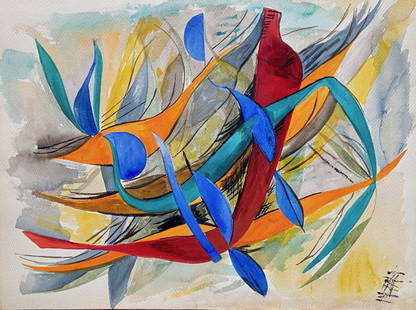 SACHA KOLIN (1911-191, New York) Abstract: Watercolor on paper 20 x 15 in. The following biographical information, submitted by Adam Tamsky, has been excerpted from the website for the artist created by Lisa Thaler with her express permission.