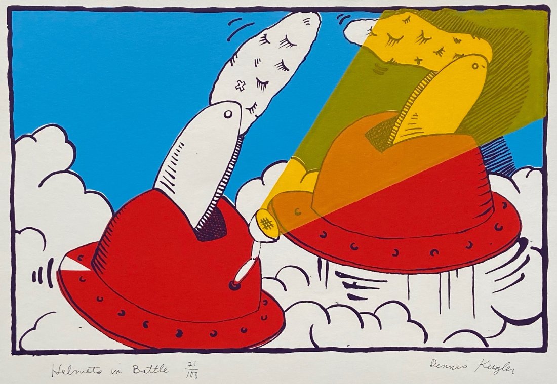 DENNIS KUGLER (20th c, Chicago) Helmets in Battle (1 of 3)