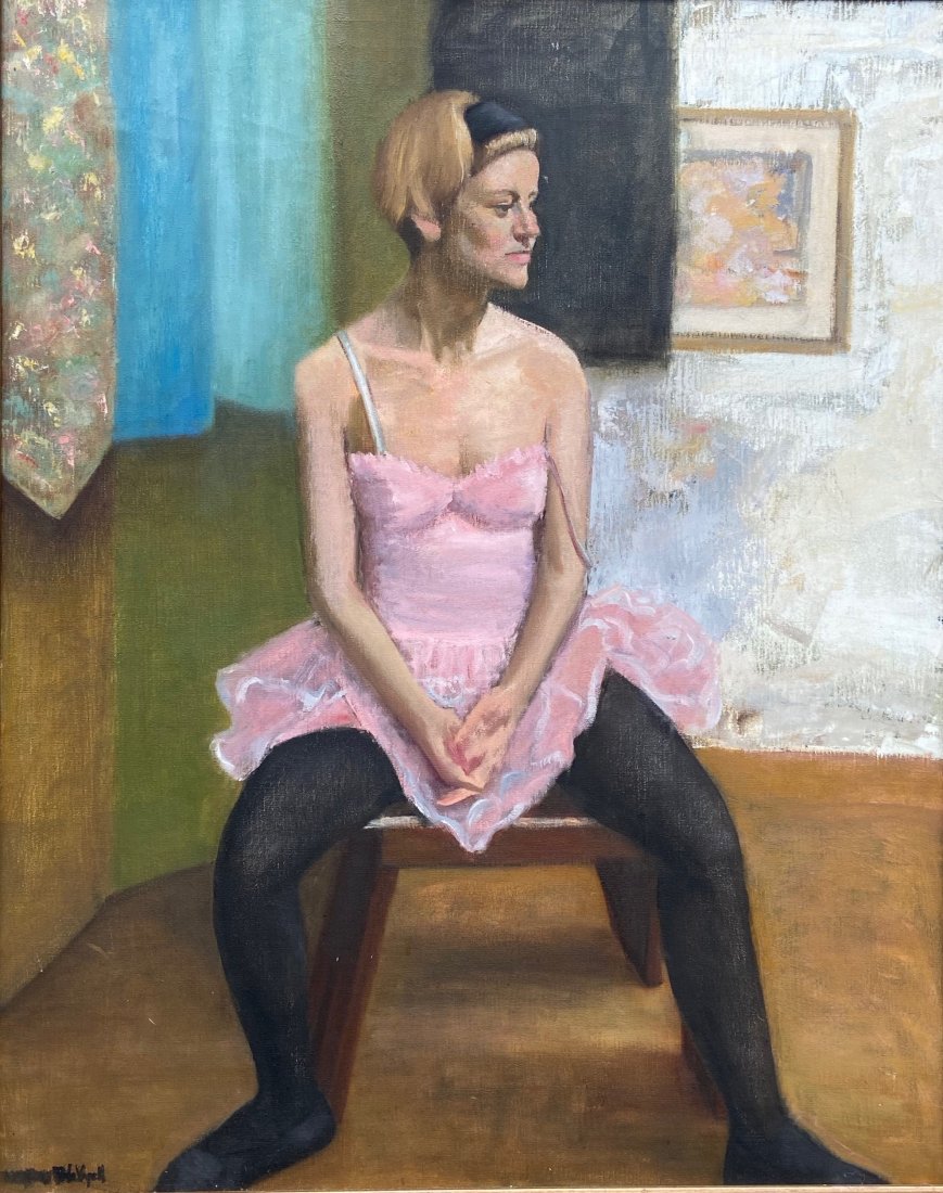 Seated Ballerina In Thought, Illegible Signature (1 of 4)