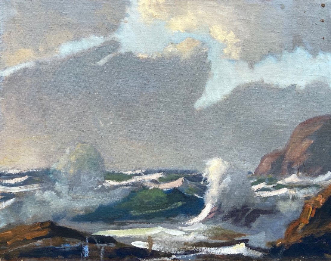 KENNETH LICHT (20th c, American) Coastal Scene (1 of 2)