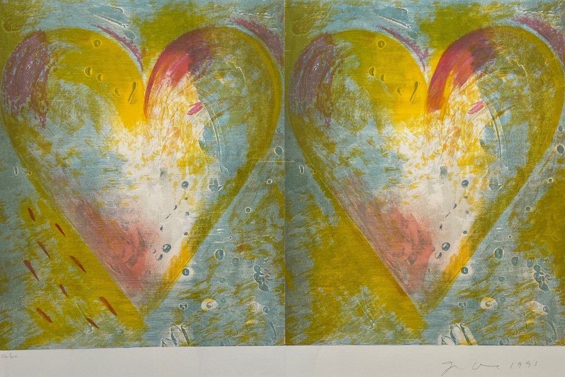JIM DINE (b 1935, American) Two Hearts For Best Buddies (1 of 5)