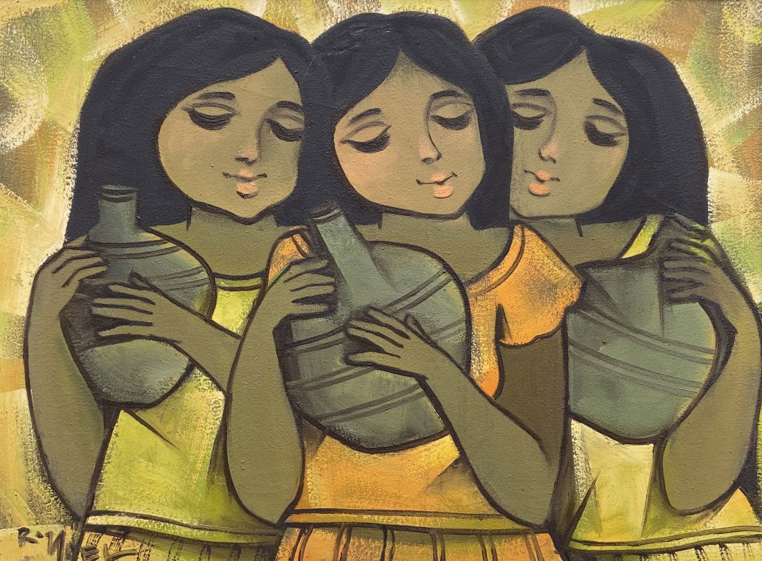 ROGER SAN MIGUEL (b. 1941, Philippines) Three Girls (1 of 4)
