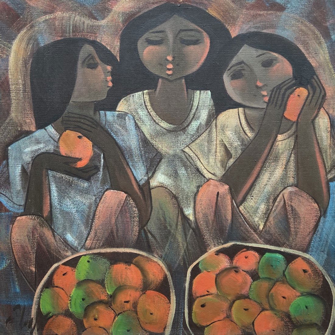 ROGER SAN MIGUEL (b. 1941, Philippines) Three Girls (1 of 4)