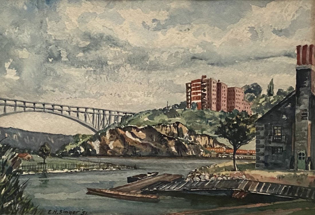 EH SINGER (20th c, American) River Landscape (1 of 5)