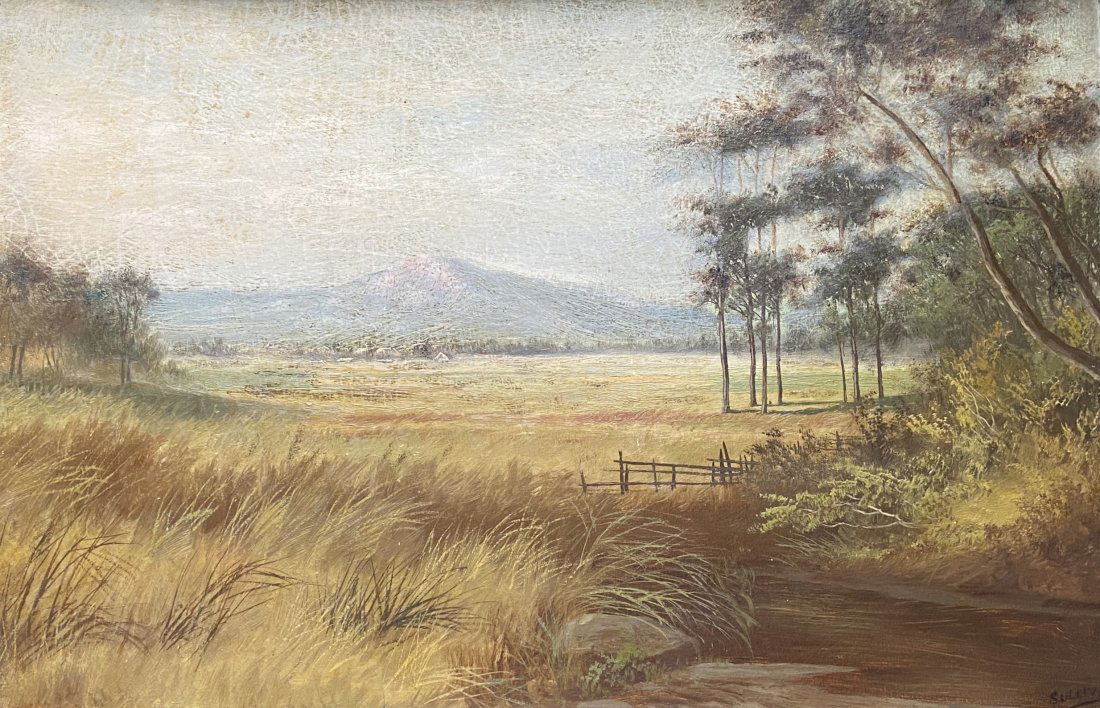 19th C Impressionist Western Landscape Signed Sullivan (1 of 4)