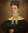 18th Century American Primitive Portrait Of A Woman
