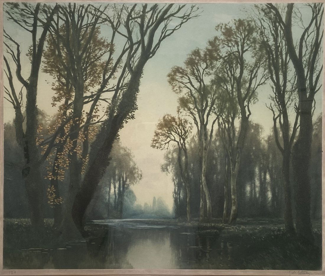 Aquatint Etching Southern Swamp Scene, Illegibly Signed (1 of 6)