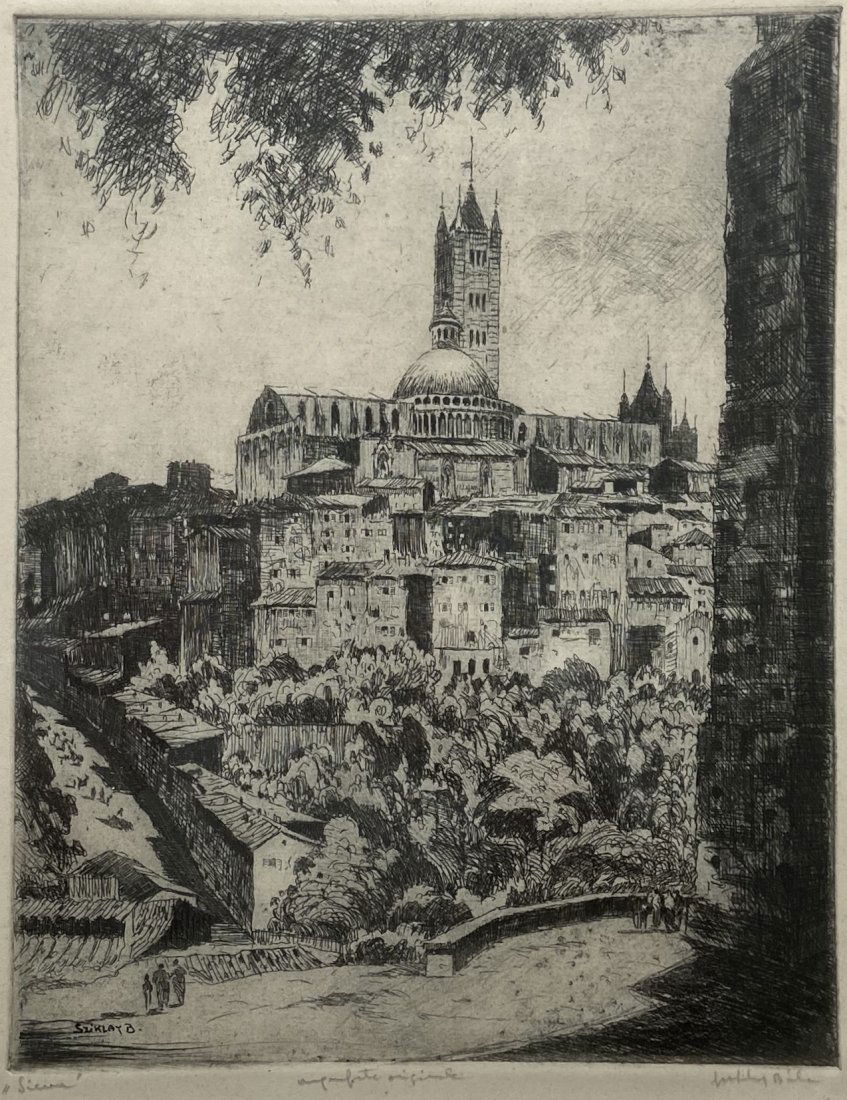 BELA SZIKLAY (20th c, Hungary) Sicily Etching (1 of 5)