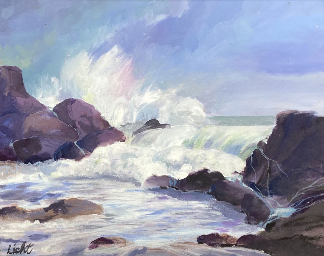 KENNETH LICHT (20th c, American) Crashing Waves (1 of 4)