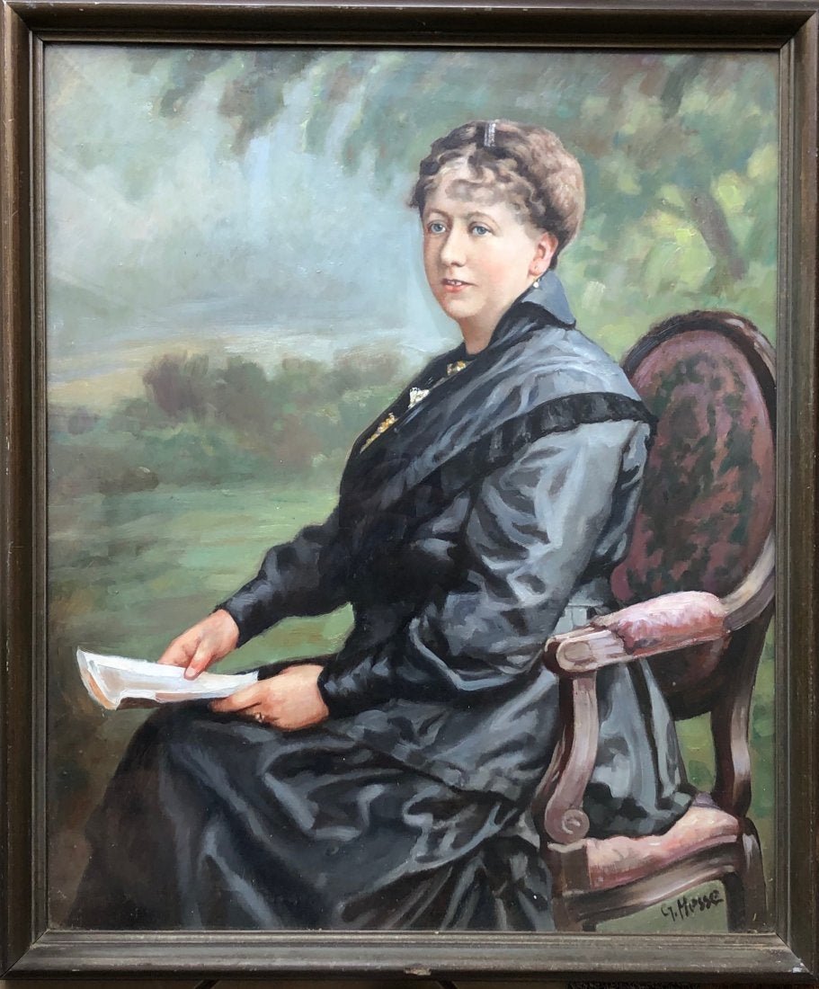 GEORG HESSE (1845-1920, Germany) Portrait: Oil on board 23 x19 in., 26 x 22 in. (framed)