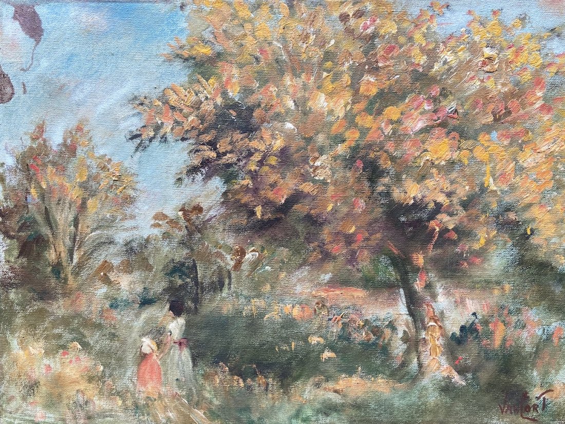 Impressionist French Landscape, Signed: Oil on canvas 16 x 12 in.