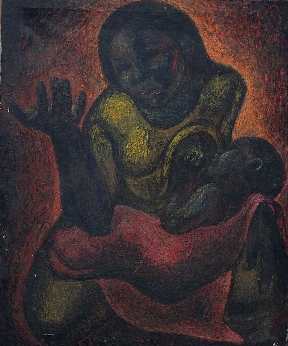 Early Modernist Mother & Child, Unknown Artist (1 of 3)