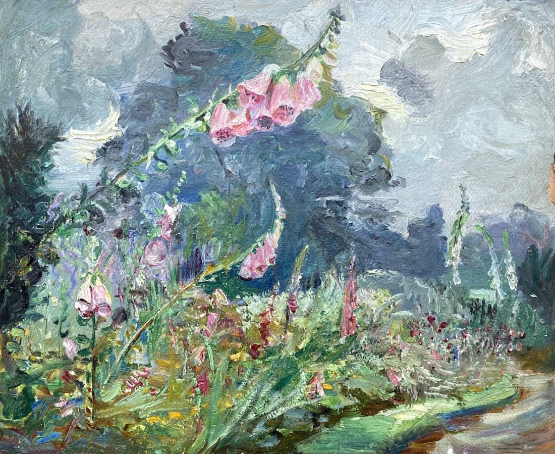 CARLE BOOG (1877-1967, New York) Flower Garden (1 of 4)
