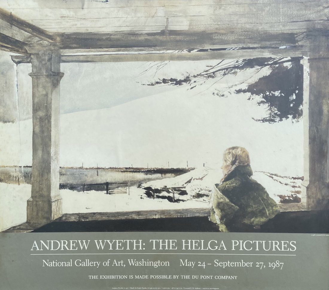 ANDREW WYETH, National Gallery Of Art Exhibition Poster: 30 x 1/4 x 26 1/4 in. (framed)