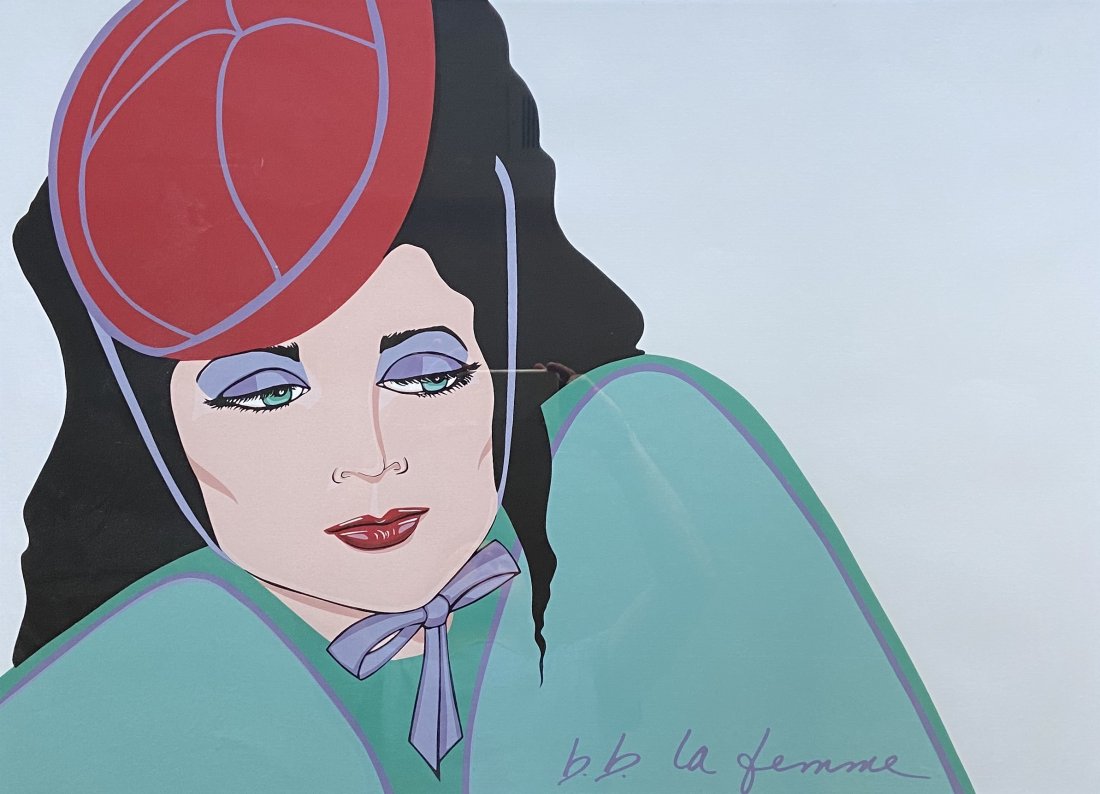 Modernist Silkscreen Portrait B.B. La Femme, French (1 of 3)