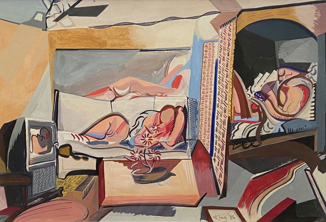 WILLIAM KLUG (20th c, American) Evening At Home (1 of 5)