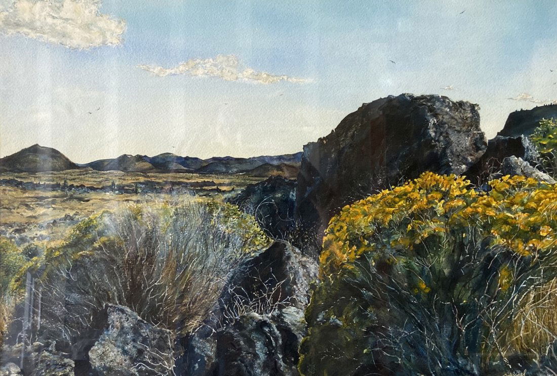 1970's Watercolor, Western Landscape, Signed (1 of 4)