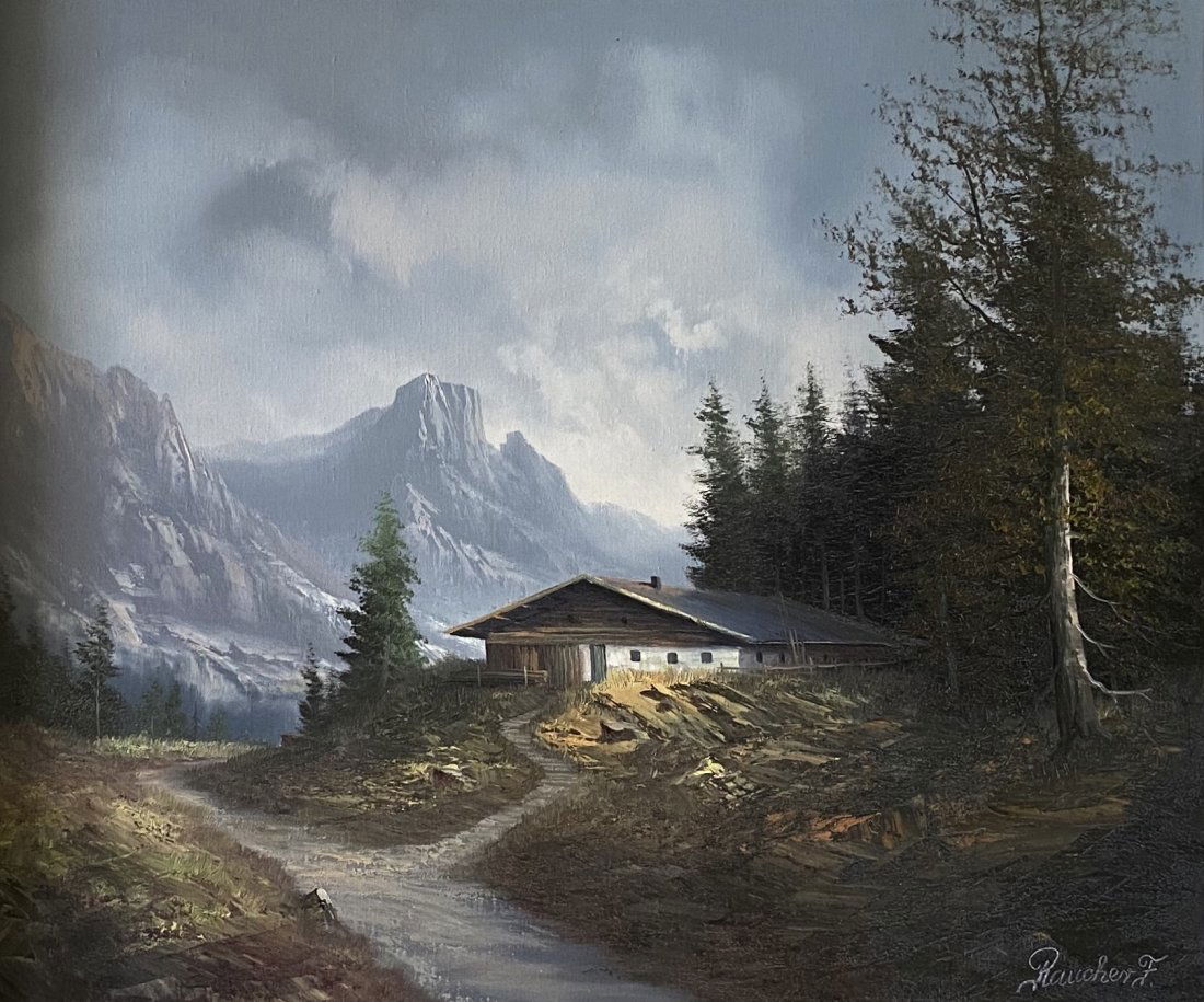 Impressionist European Alpine Landscape, Signed (1 of 3)