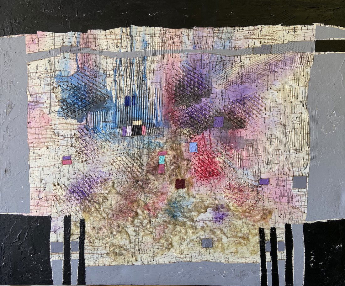 Large 1980's Abstract Expressionist Painting, Signed (1 of 3)