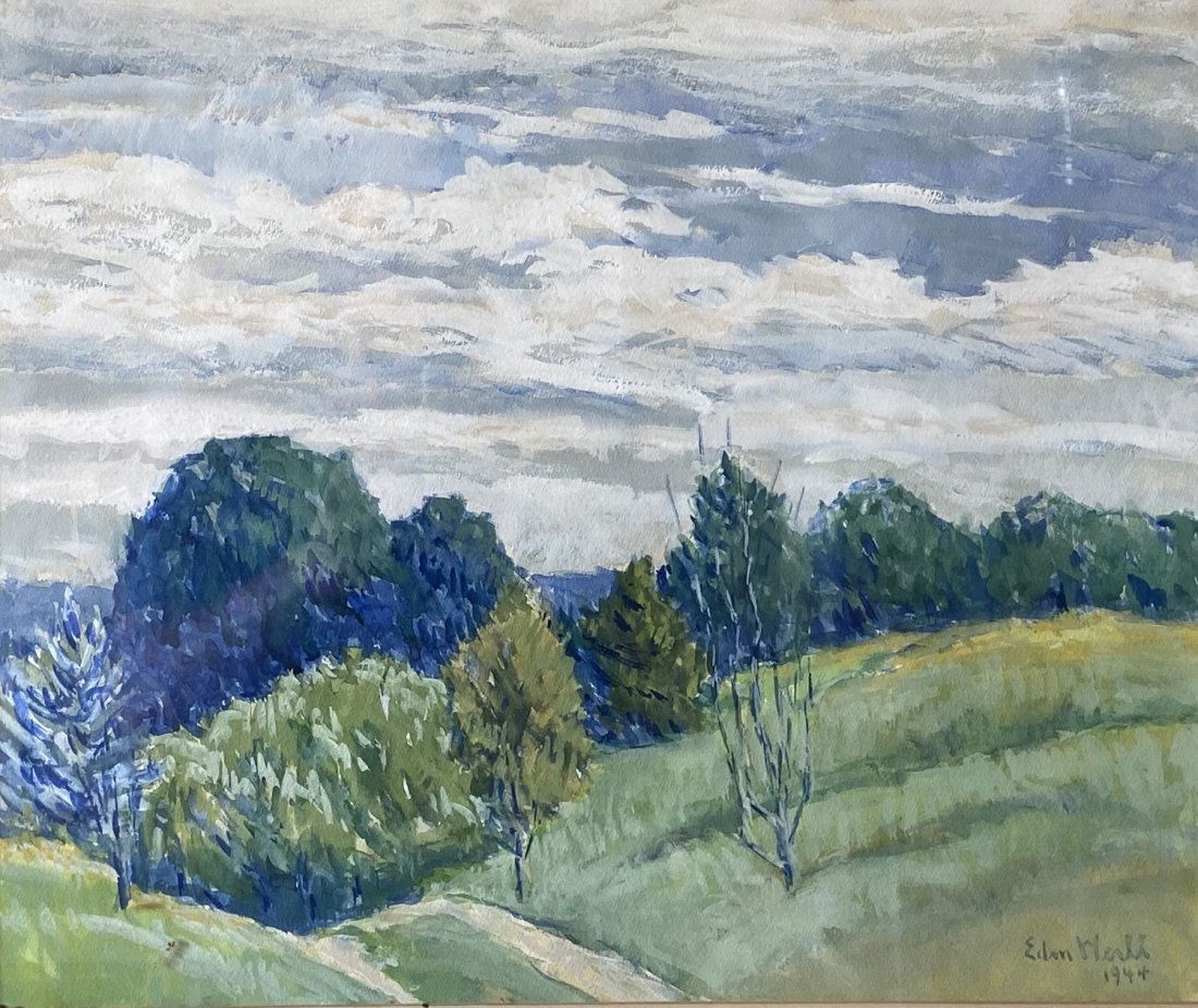Impressionist Watercolor Landscape Signed & Dated 1944 (1 of 4)
