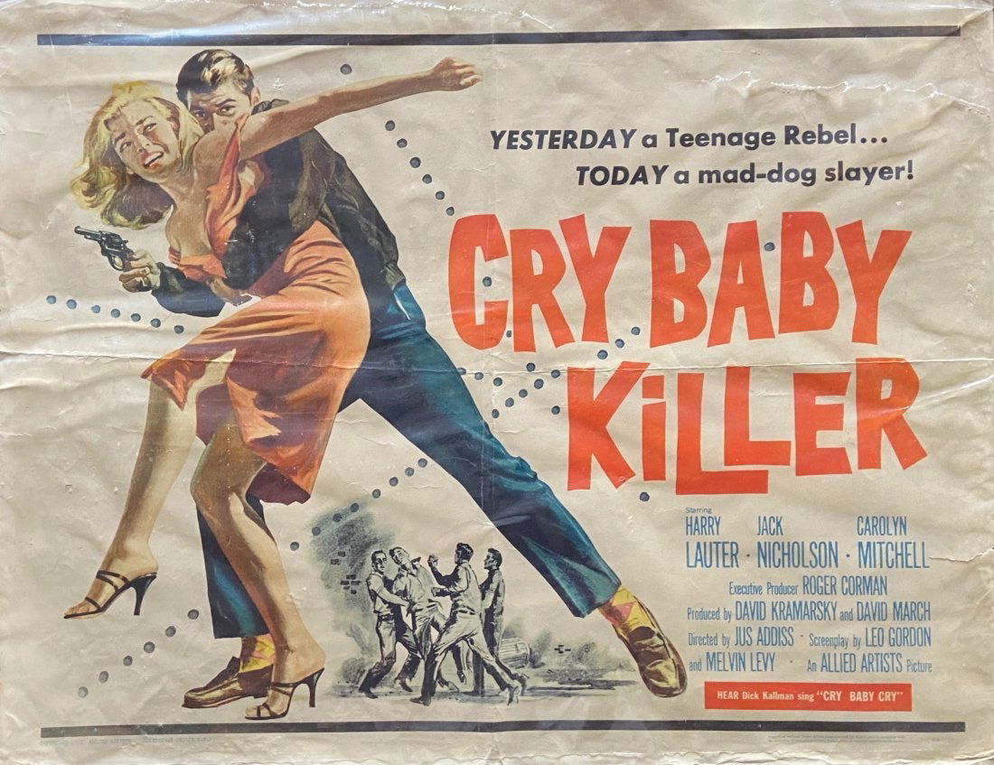 "Cry Baby Killer" Poster With Jack Nicholson 1958 (1 of 4)