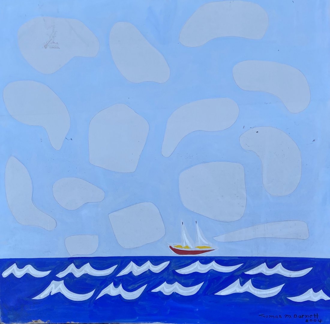 THOMAS M BARNETT (20th c American) Modernist Seascape (1 of 4)