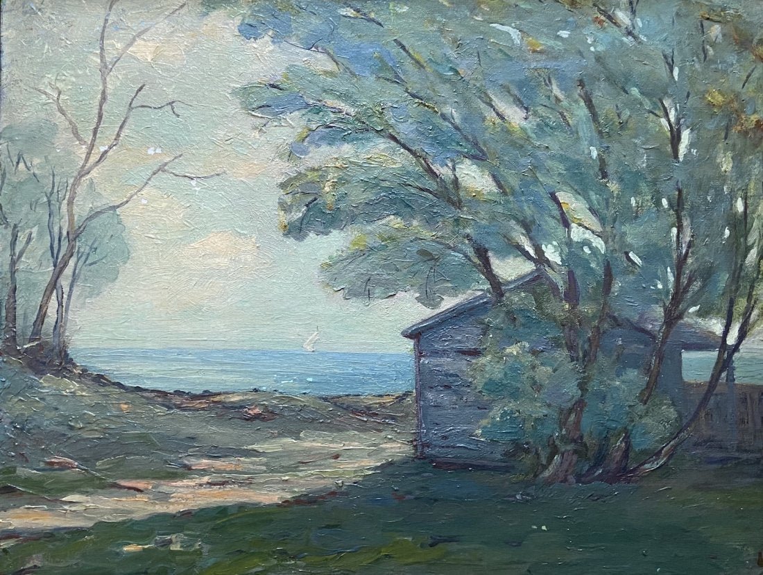 FRANCES WHEELER (b. 1879, American) Florida Landscape: Oil on board 17 1/2 x 13 3/4 in., 20 1/4 x 16 1/4 in. (framed). From the estate of Edward Leonard.