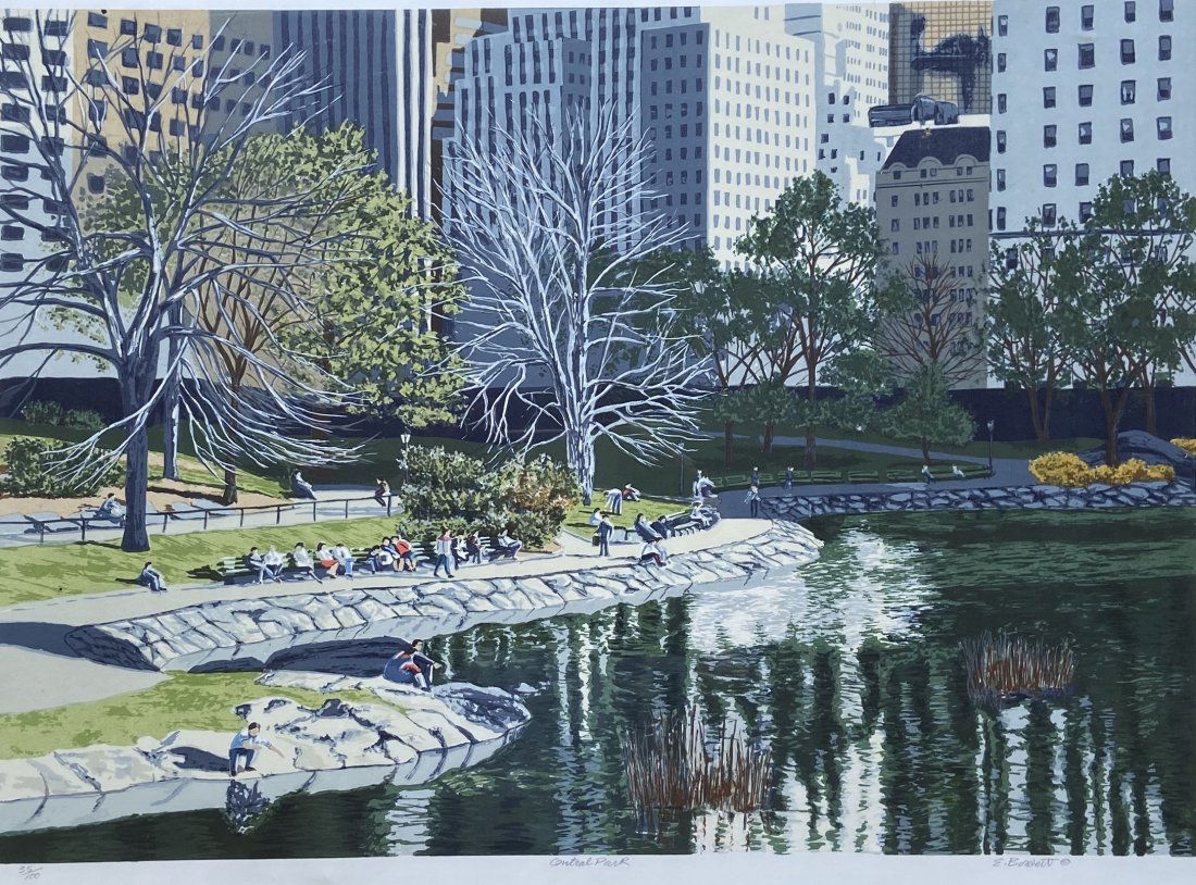 ED BORDETT (20th, American) Central Park, NYC Serigraph (1 of 4)