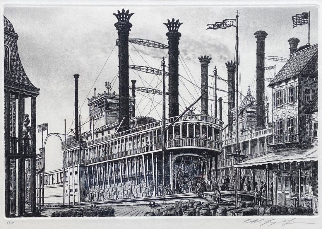 ALAN JAY GAINES,  "Robert E Lee" Steaboat Etching (1 of 4)