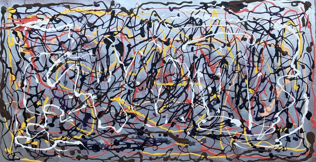 Contemporary Abstract Drip Painting Style Of Pollack (1 of 3)