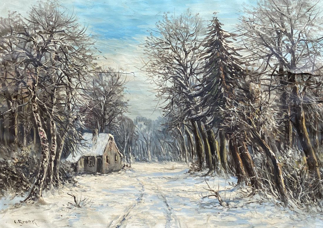 American Impressionist Winter Landscape, Signed (1 of 4)