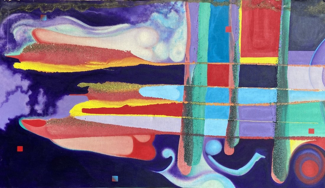 Large 1980's Abstract Expressionist Painting, Signed (1 of 4)