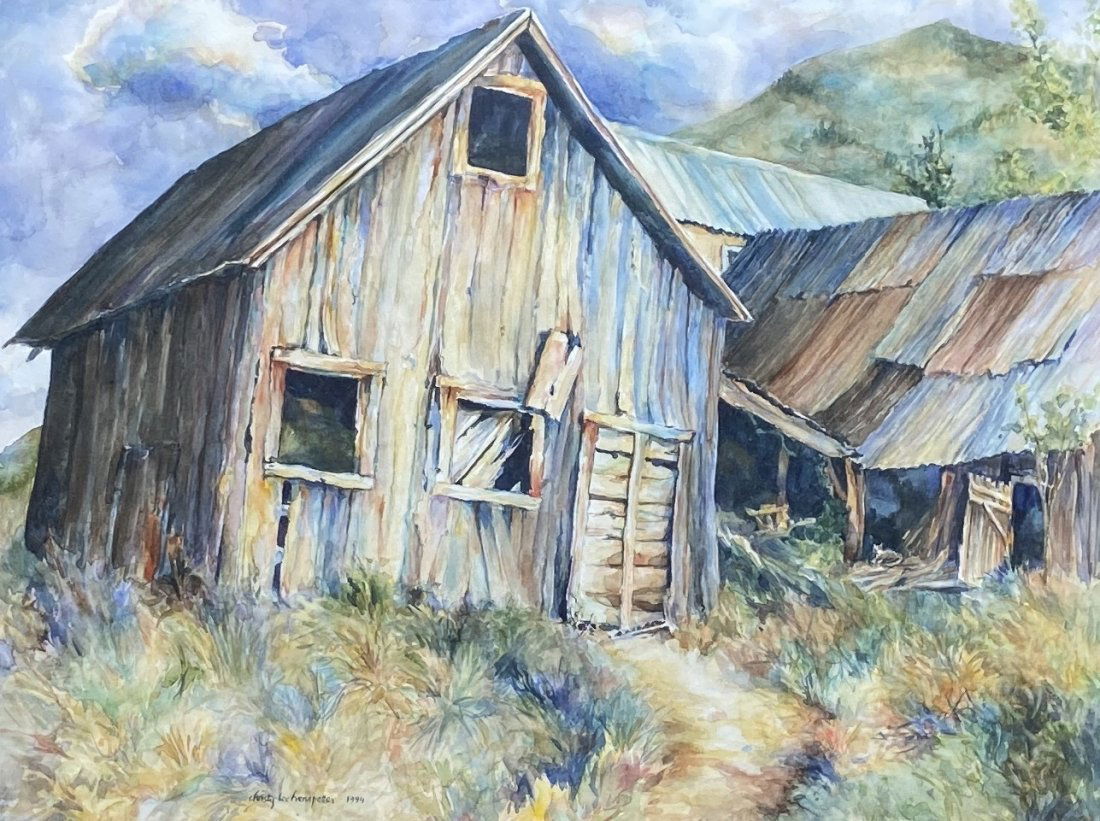 American Pennsylvania School Watercolor, Signed (1 of 4)