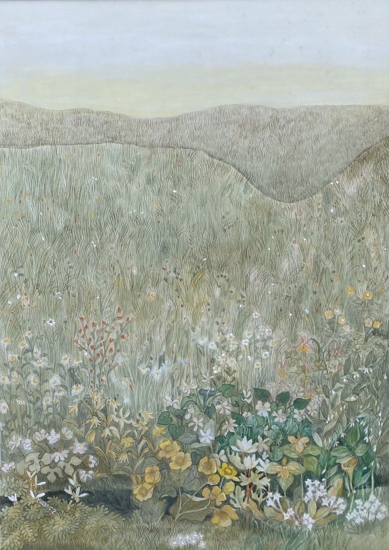 Contemporary Watercolor, Meadow Landscape Of Flowers (1 of 4)