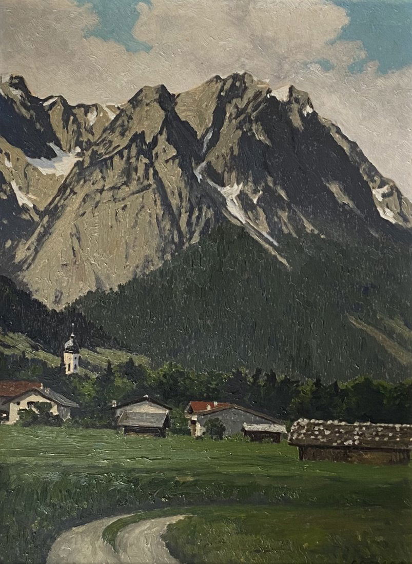 German Impressionist Landscape Of The Alps, Signed (1 of 4)