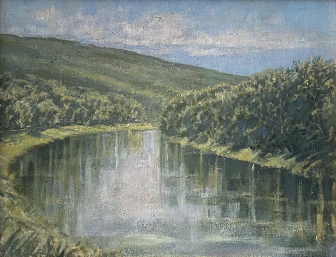 HENRY TROY (1905-2001, New York) River Landscape: Oil on board 18 x 14 in., 24 x 20 in. (framed).