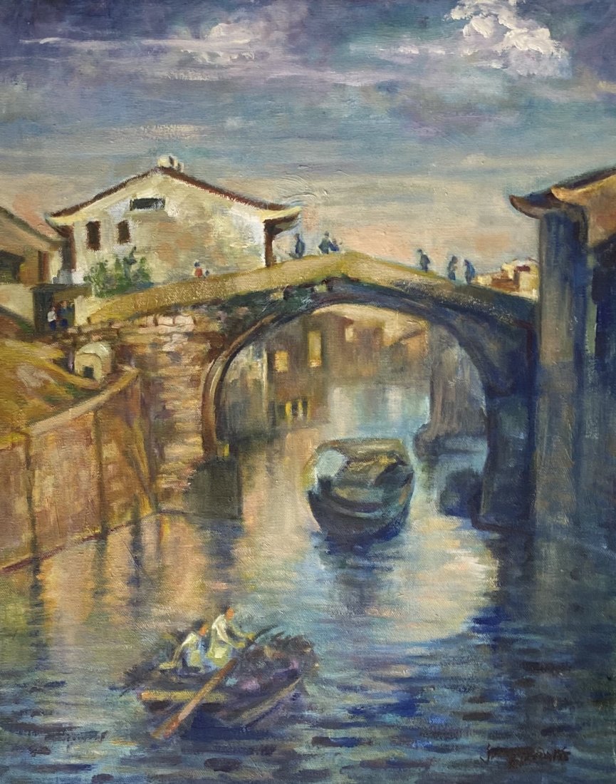 JACQUES ZUCCAIRE (1909-2006, New York) Venice, Italy: Oil on canvas 20 x 16 in. This following biography was researched, compiled, and written by Geoffrey K. Fleming, Director, Southold Historical Society, Southold, NY, with the aid of Jacqueline Zuccair