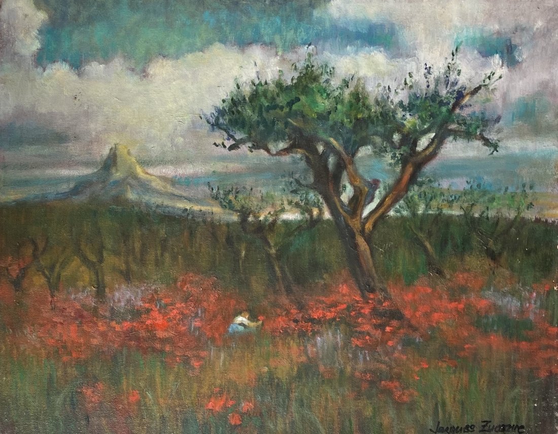 JACQUES ZUCCAIRE (1909-2006, New York) Landscape: Oil on canvas 16 x 20 in. This following biography was researched, compiled, and written by Geoffrey K. Fleming, Director, Southold Historical Society, Southold, NY, with the aid of Jacqueline Zuccair