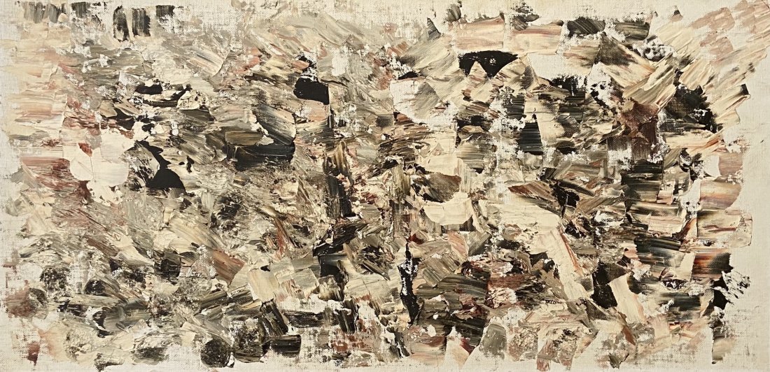 GAY NAROFF (1943-2012, New York) Abstract: Oil on board 15 x 30 in. Gay Naroff (American, 1943 - 2012) a true New York Expressionist. Born December 10, 1943 in Bronx, NY, she was instantly born in the New York art scene by the age of 20 New Yo