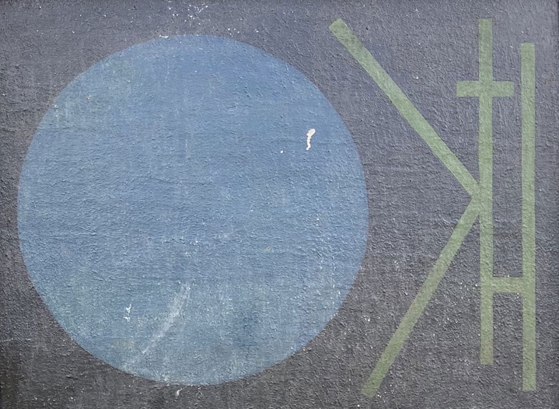 Large Mid-Century Hard Edge Abstract, Unsigned (1 of 3)