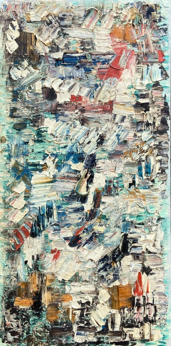 GAY NAROFF (1943-2012, New York) Abstract: Oil on canvas 10 x 20 in. Gay Naroff (American, 1943 - 2012) a true New York Expressionist. Born December 10, 1943 in Bronx, NY, she was instantly born in the New York art scene by the age of 20 New Y