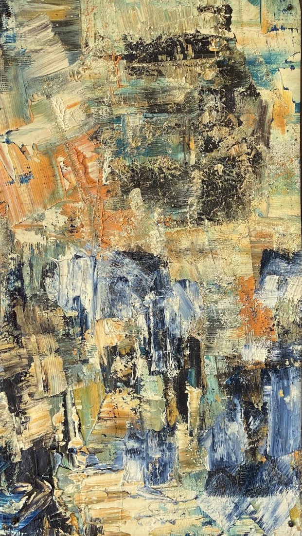 GAY NAROFF (1943-2012, New York) Abstract: Oil on canvas 14 1/2 x 8 in., 16 x 19 1/2 in. (base). Gay Naroff (American, 1943 - 2012) a true New York Expressionist. Born December 10, 1943 in Bronx, NY, she was instantly born in the New York art 
