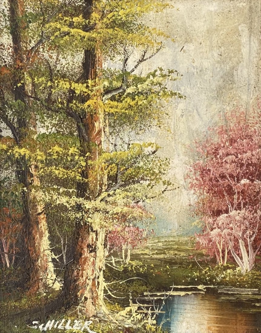 American Impressionist Landscape, Signed: Oil on board 8 x 10 in.
