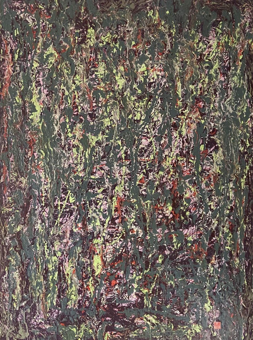 Large Chinese Abstract Expressionist Painting, Signed (1 of 3)