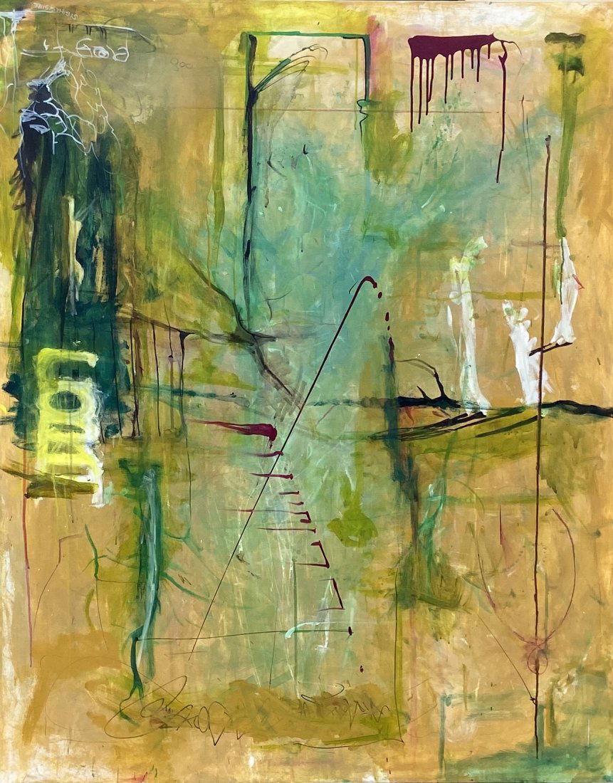 Large Abstract Expressionist Painting, Unsigned (1 of 3)